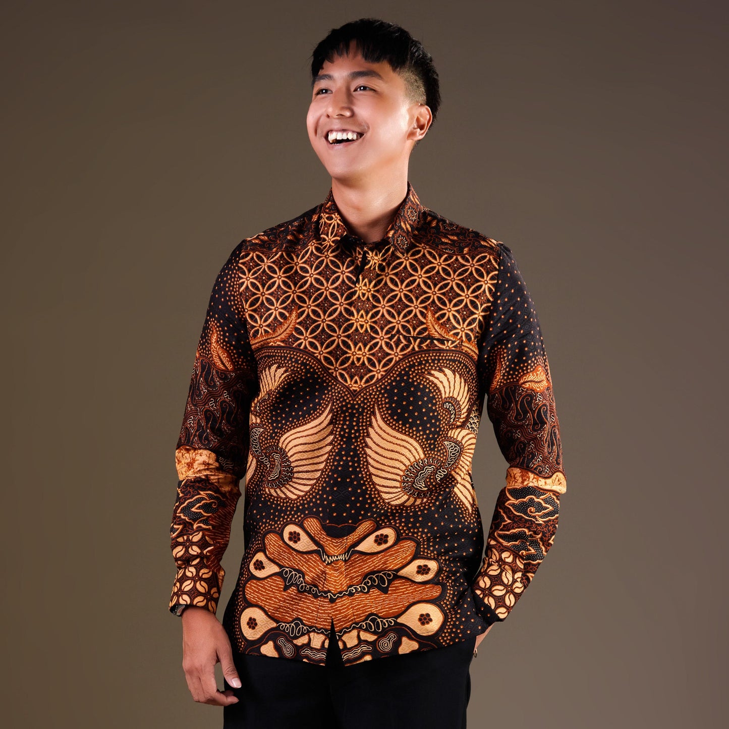 Sentana - Mandalas Premium Men's Long Sleeve Batik Shirt