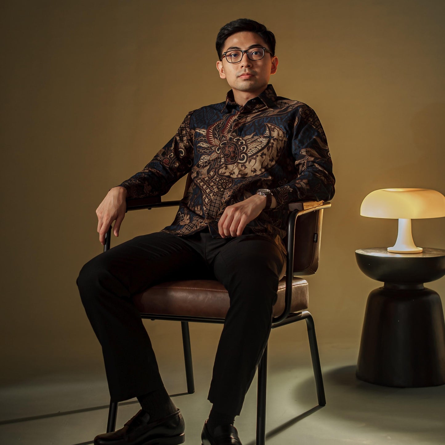 Angsavi - Mandalas Premium Men's Long Sleeve Batik Shirt