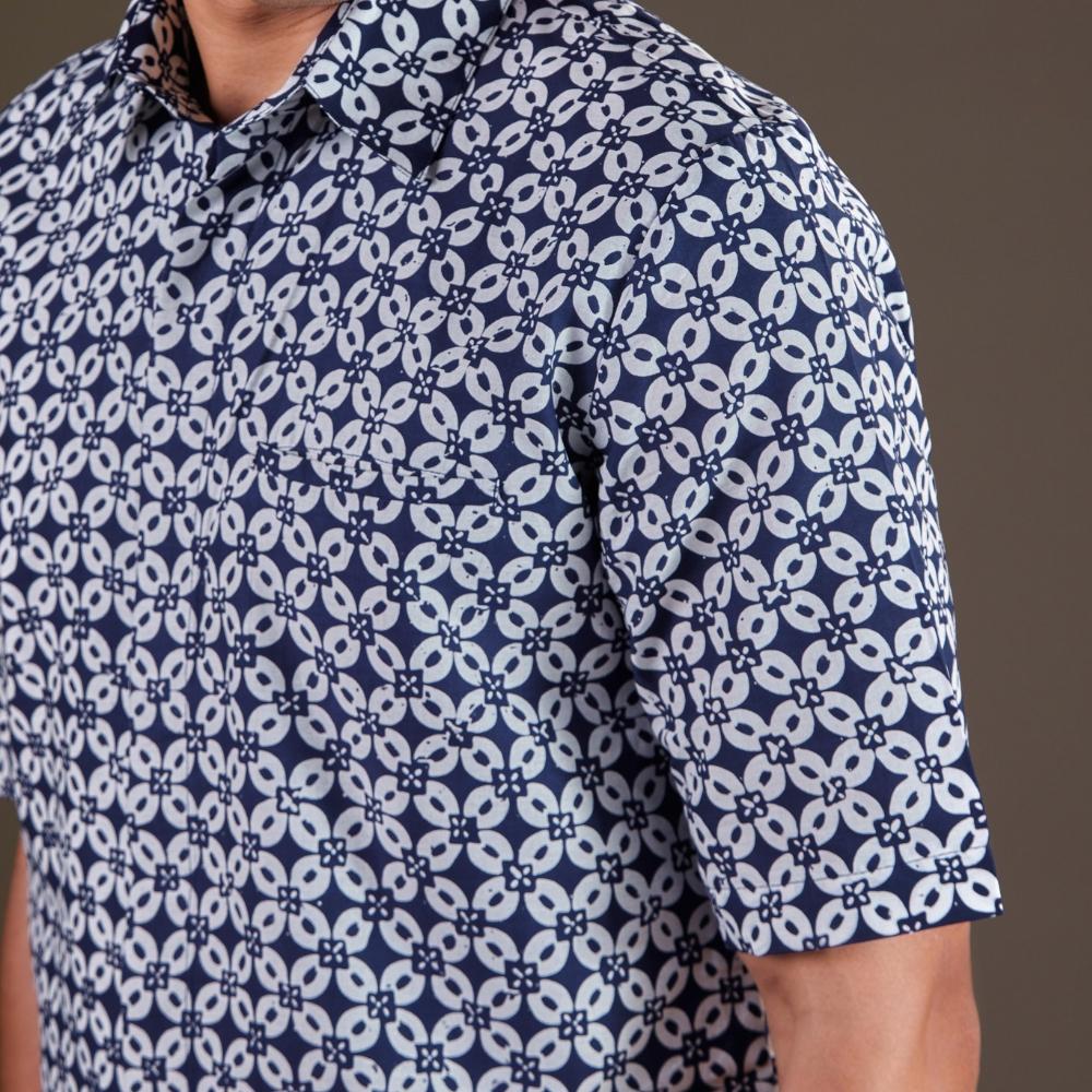 Ritara - Mandalas Premium Men's Short Sleeve Batik Shirt