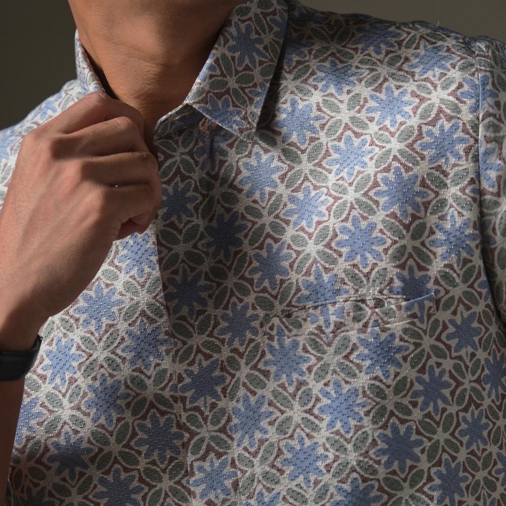 Amago - Mandalas Premium Men's Short Sleeve Batik Shirt