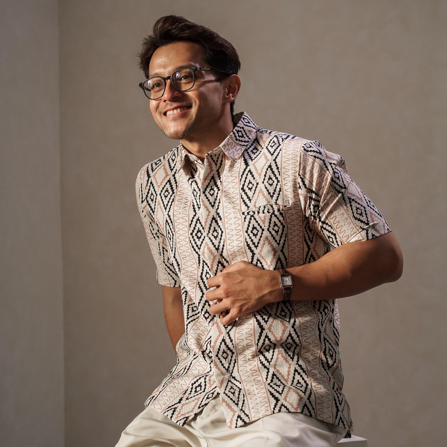 Woven - Mandalas Premium Men's Short Sleeve Batik Shirt