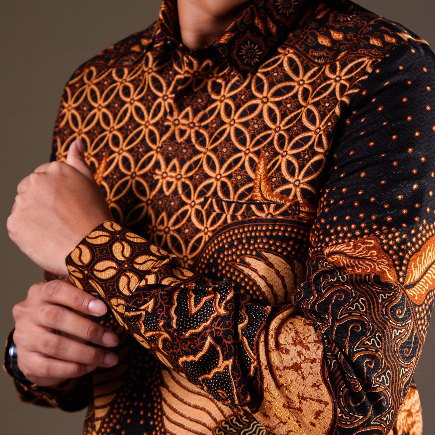 Sentana - Mandalas Premium Men's Long Sleeve Batik Shirt