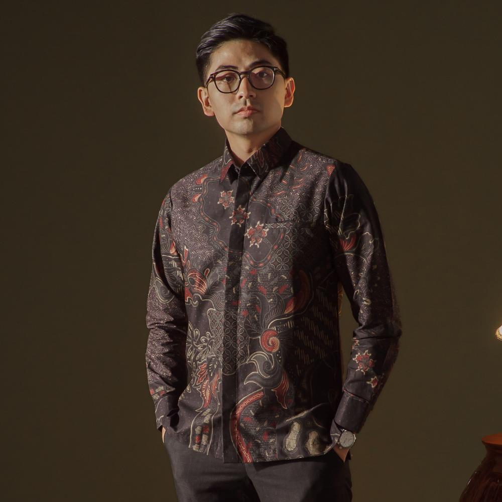 Pangestu - Mandalas Premium Men's Long Sleeve Batik Shirt