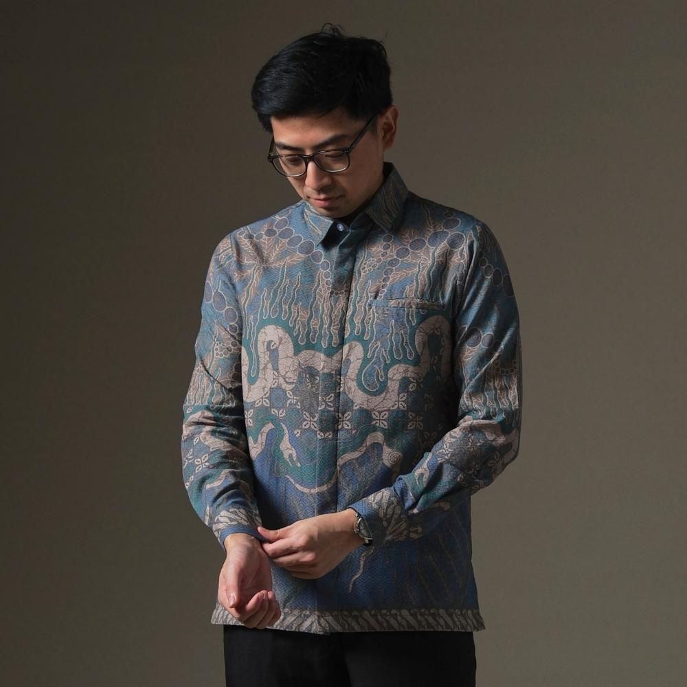 Fireblu - Mandalas Premium Men's Long Sleeve Batik Shirt
