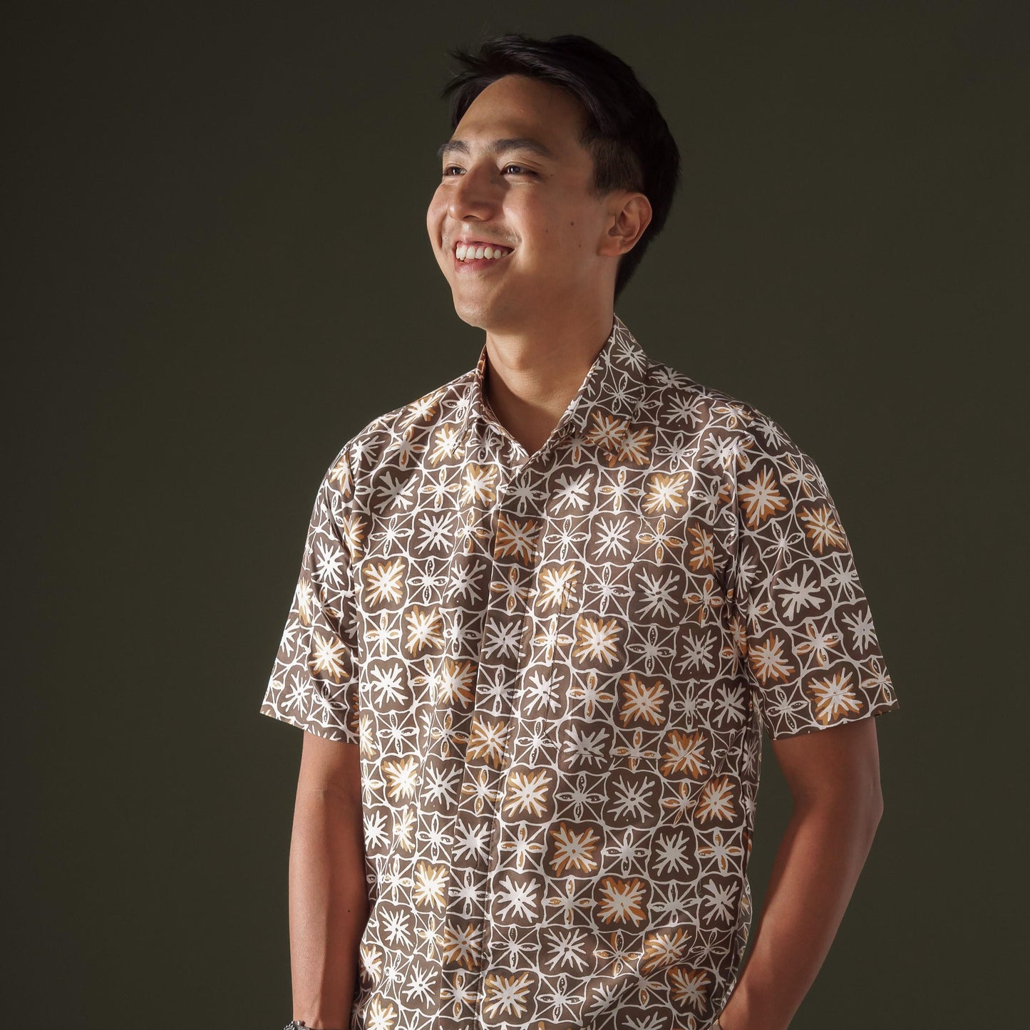 Tambora - Mandalas Premium Men's Short Sleeve Batik Shirt