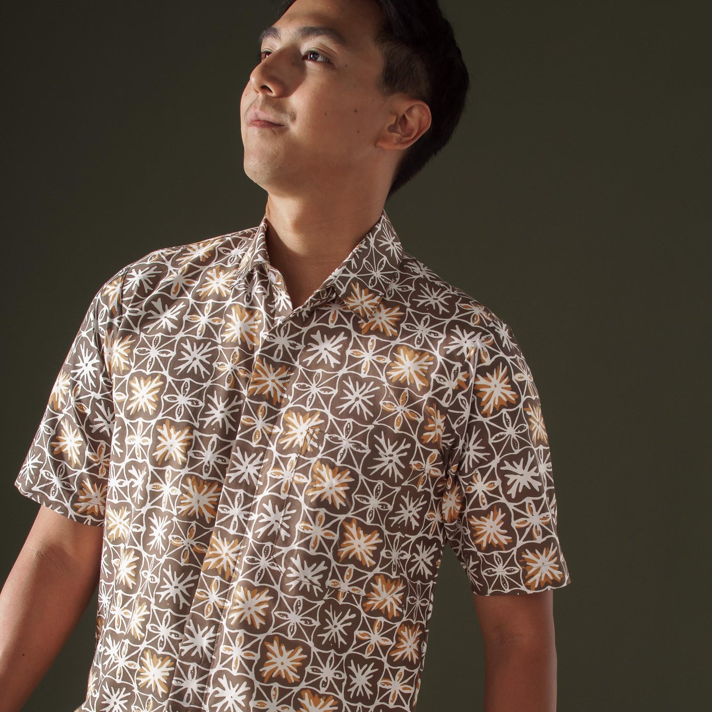 Tambora - Mandalas Premium Men's Short Sleeve Batik Shirt