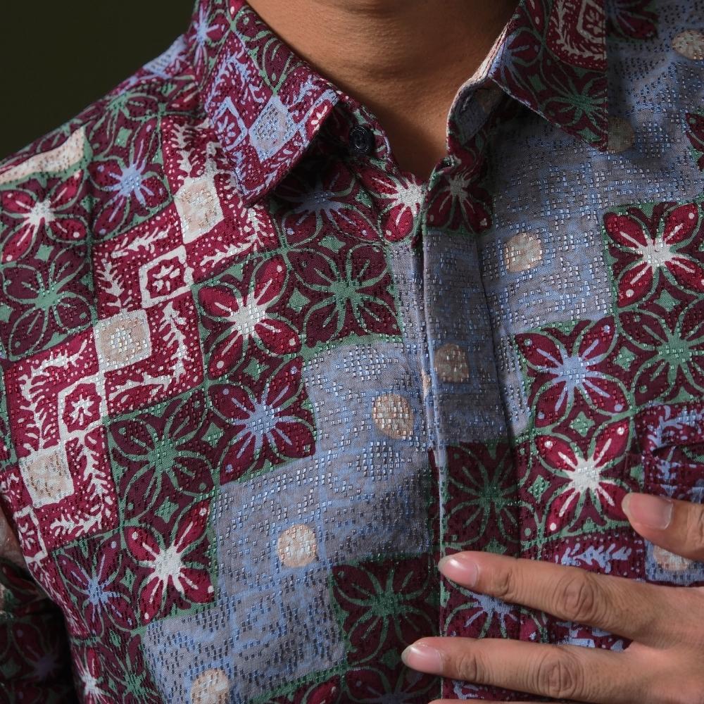 Dance - Mandalas Premium Men's Short Sleeve Batik Shirt