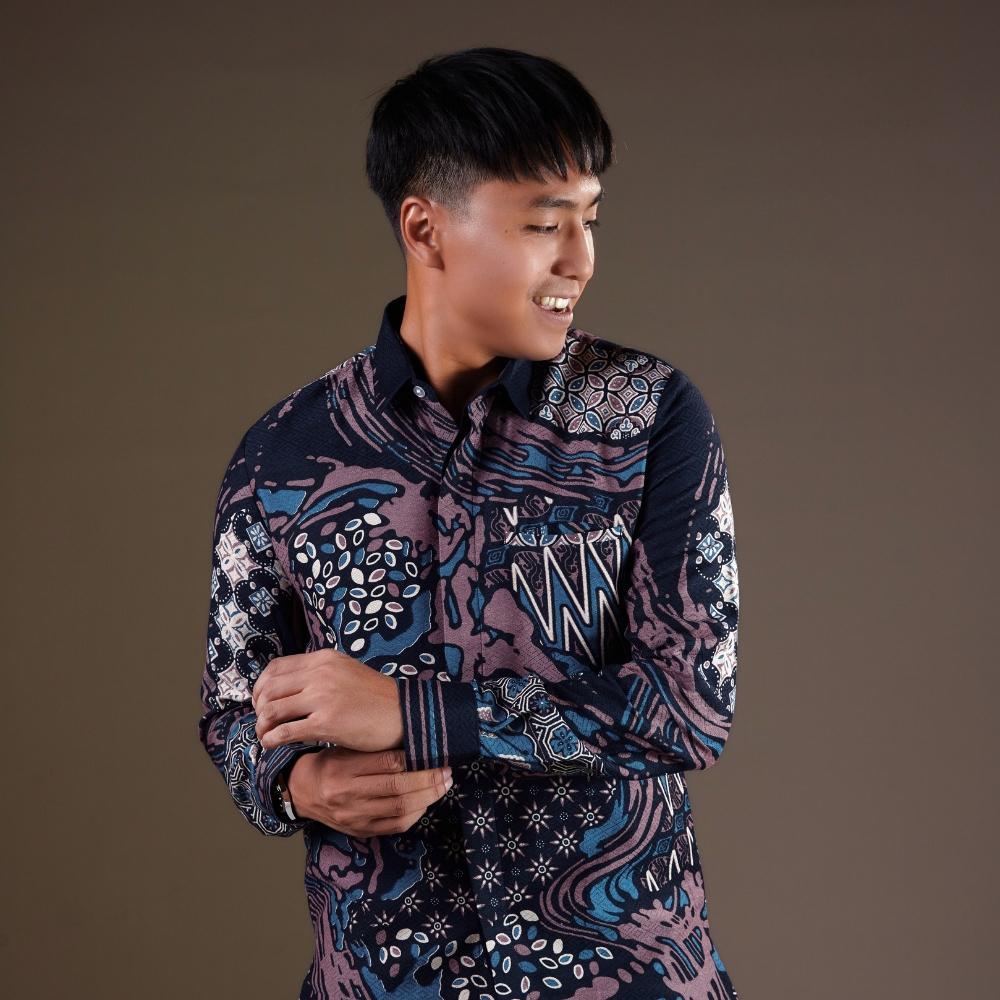 Spirula - Mandalas Premium Men's Long Sleeve Batik Shirt