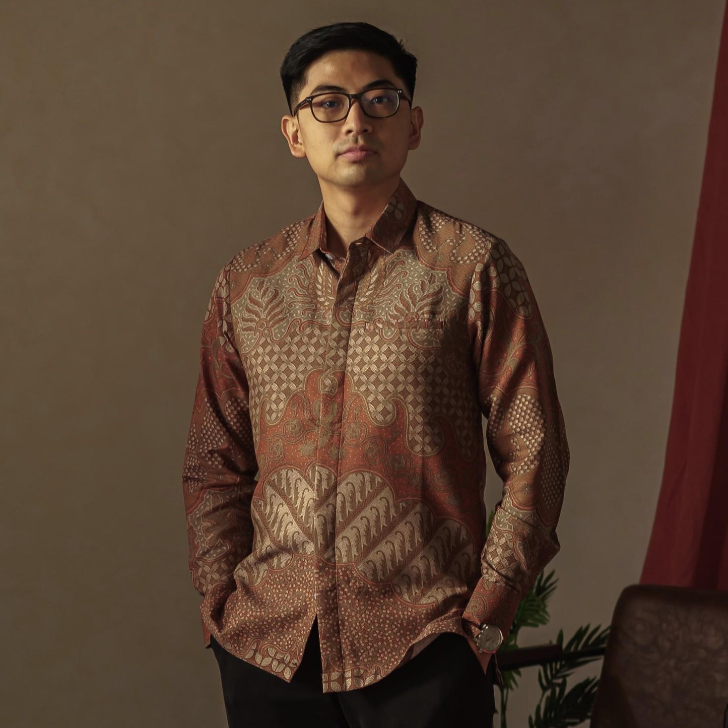 Fade - Mandalas Premium Men's Long Sleeve Batik Shirt