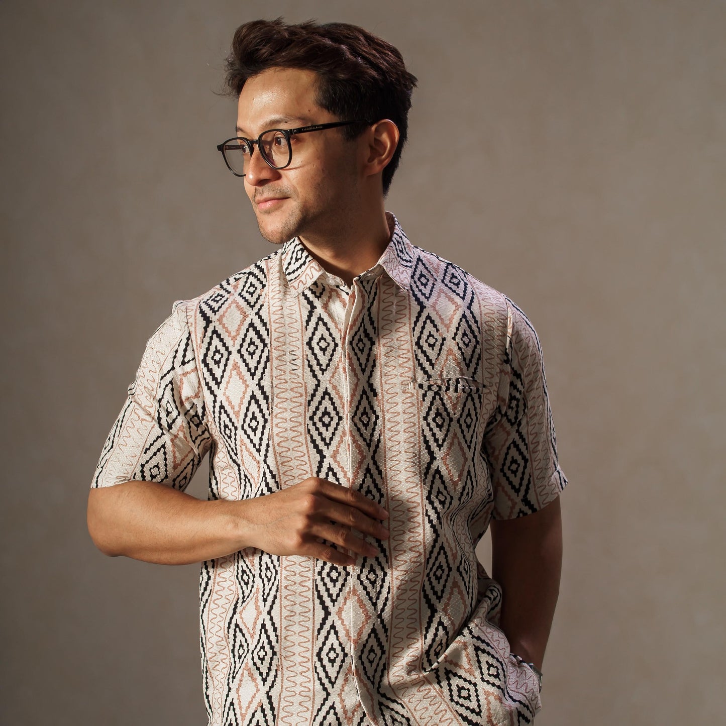 Woven - Mandalas Premium Men's Short Sleeve Batik Shirt