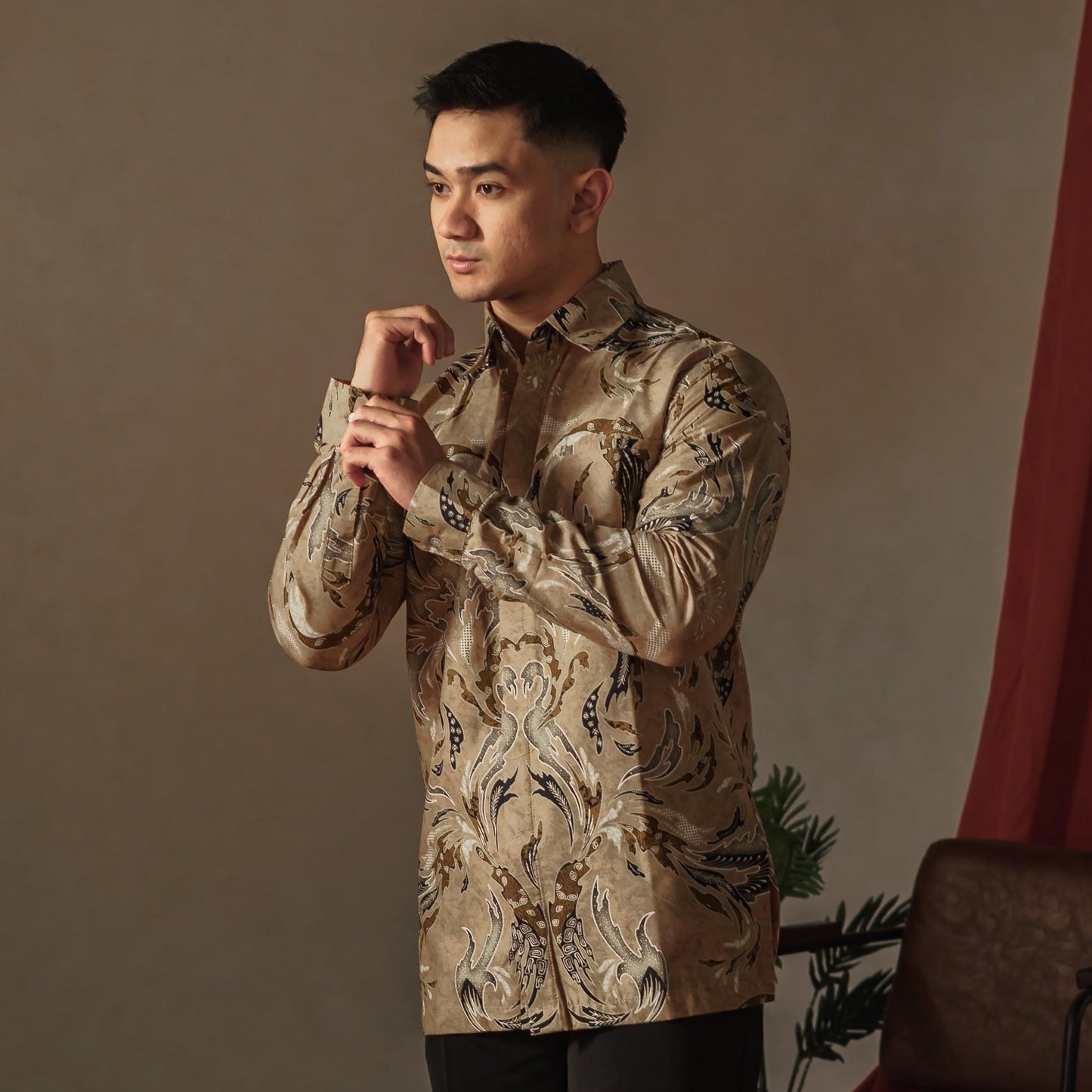Masaki - Mandalas Premium Men's Long Sleeve Batik Shirt