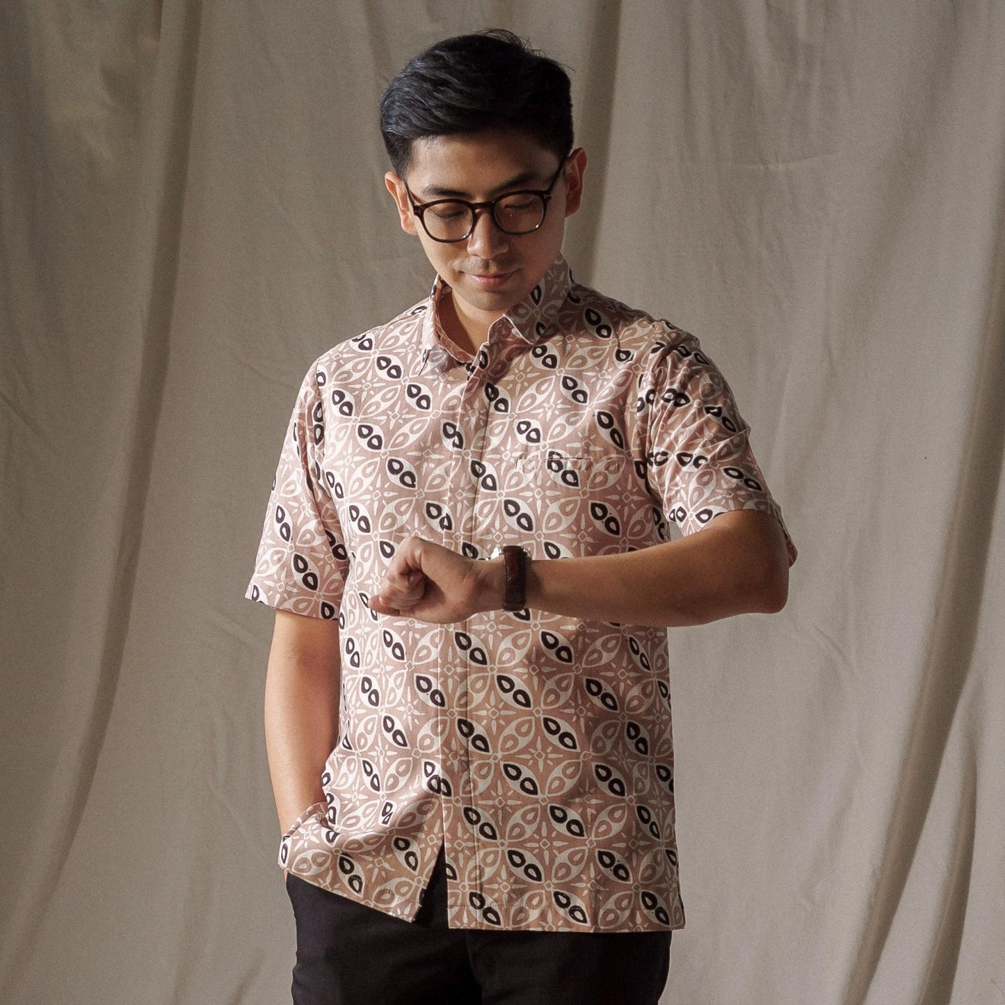 Pangrango - Mandalas Premium Men's Short Sleeve Batik Shirt
