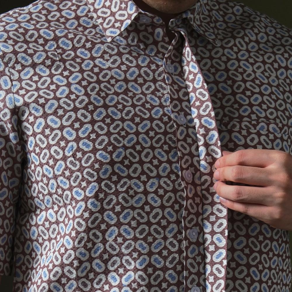 Medha - Mandalas Premium Men's Short Sleeve Batik Shirt