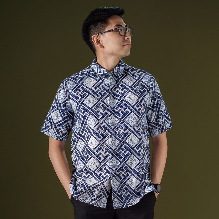 Swasi - Mandalas Premium Men's Short Sleeve Batik Shirt