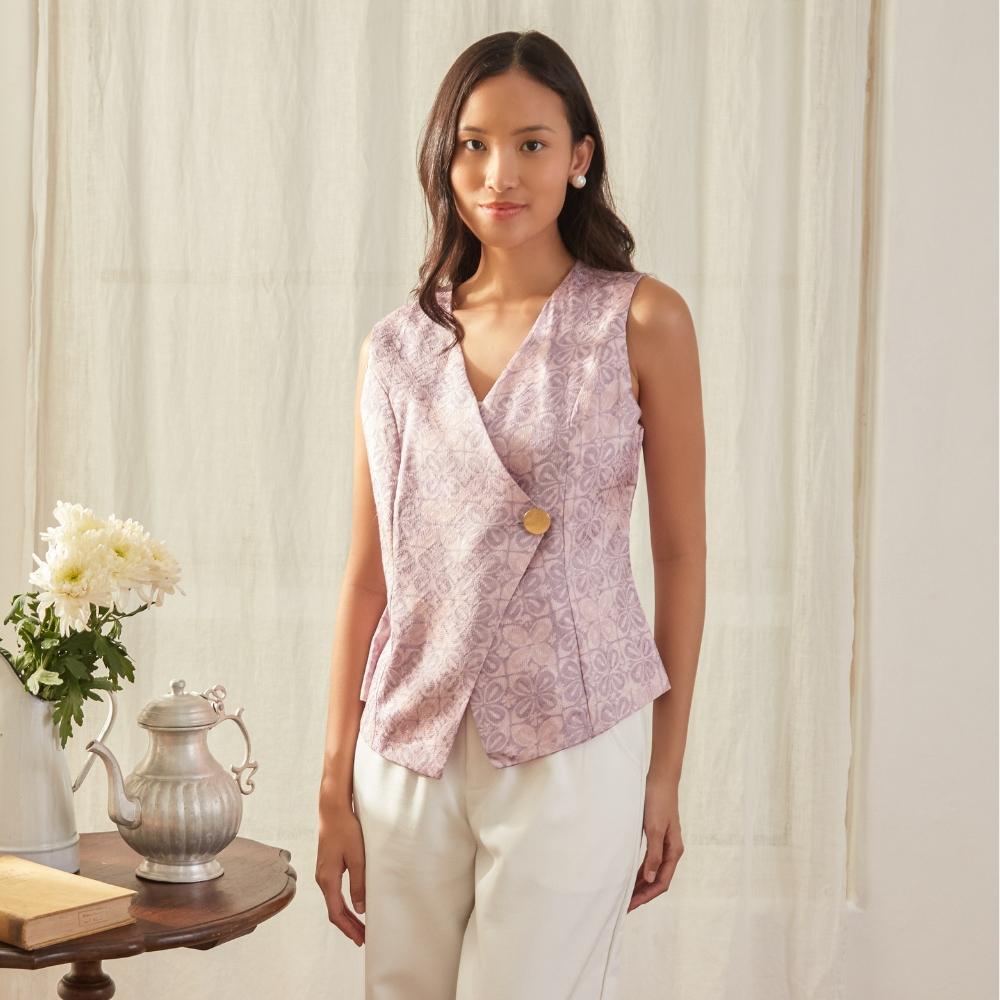 Luna - Mandalas Baju Kerja Atasan Vest Batik Blouse Wanita Modern