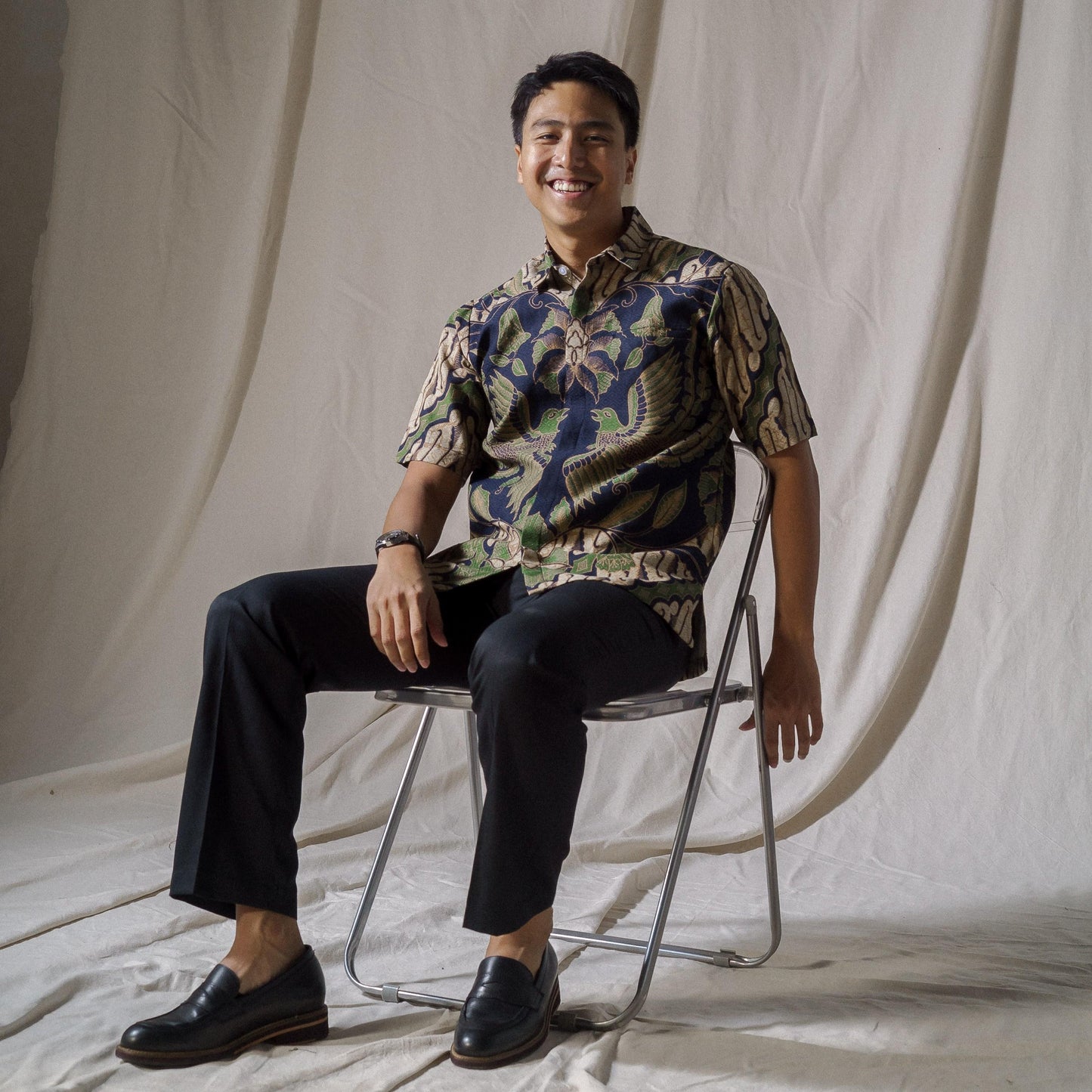 Garajo - Mandalas Premium Men's Short Sleeve Batik Shirt