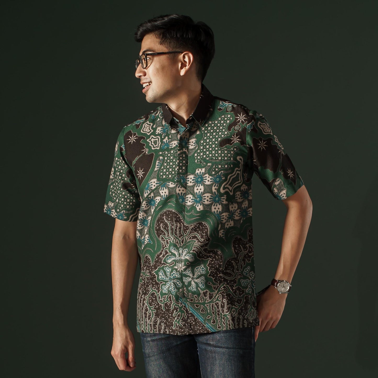 Esmera - Mandalas Premium Men's Short Sleeve Batik Shirt