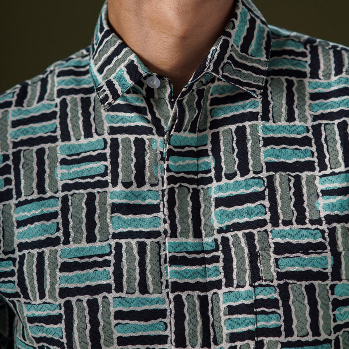 Lapis - Mandalas Premium Men's Short Sleeve Batik Shirt