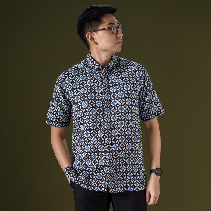 Onixa - Mandalas Premium Men's Short Sleeve Batik Shirt