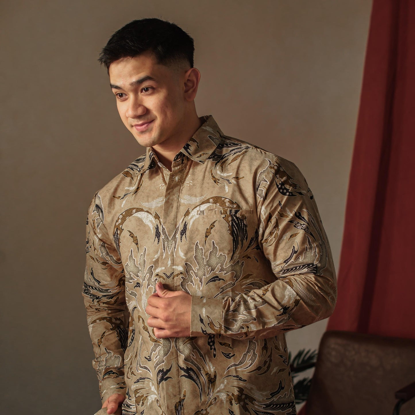 Masaki - Mandalas Premium Men's Long Sleeve Batik Shirt