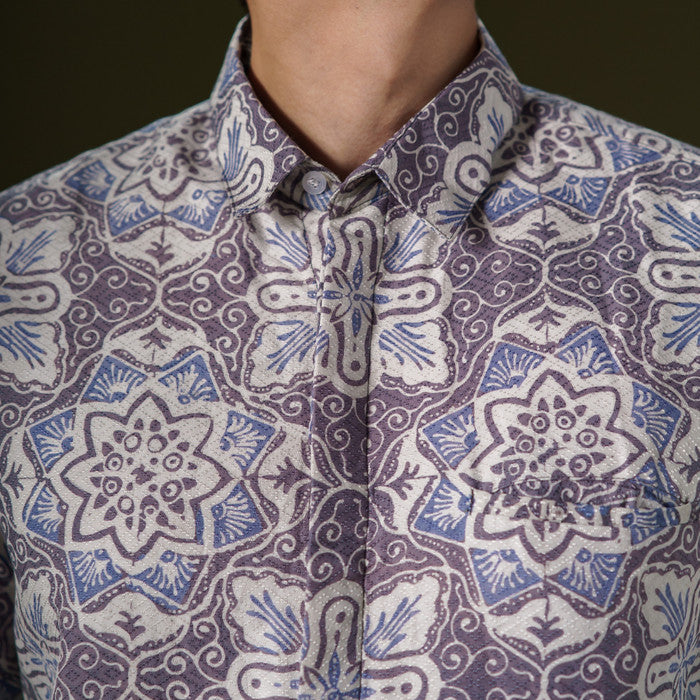 Nirmana - Mandalas Premium Men's Long Sleeve Batik Shirt