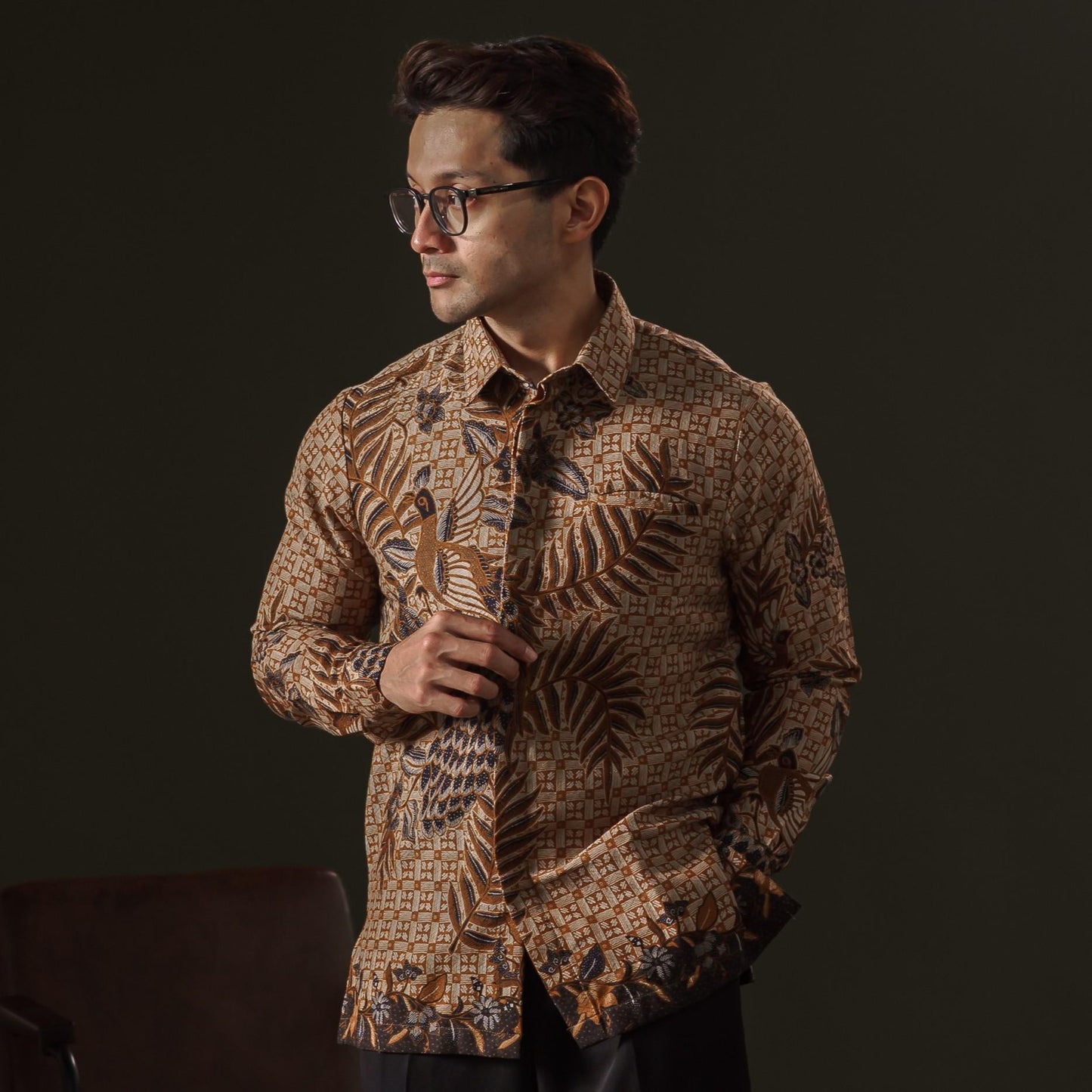 Aveclar - Mandalas Premium Men's Long Sleeve Batik Shirt