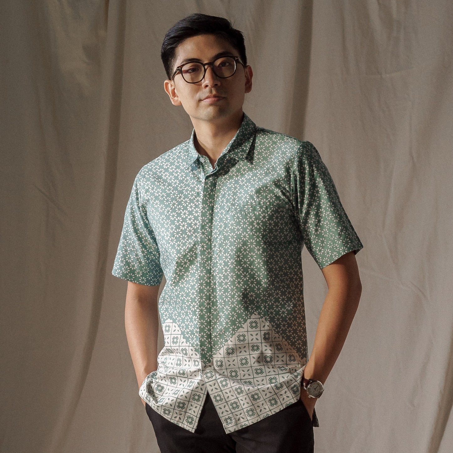 Fusijo - Mandalas Kemeja Batik Pria Premium Lengan Pendek