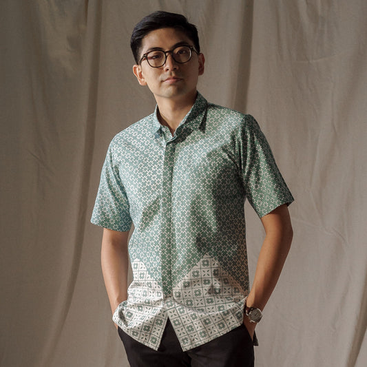 Fusijo - Mandalas Premium Men's Short Sleeve Batik Shirt