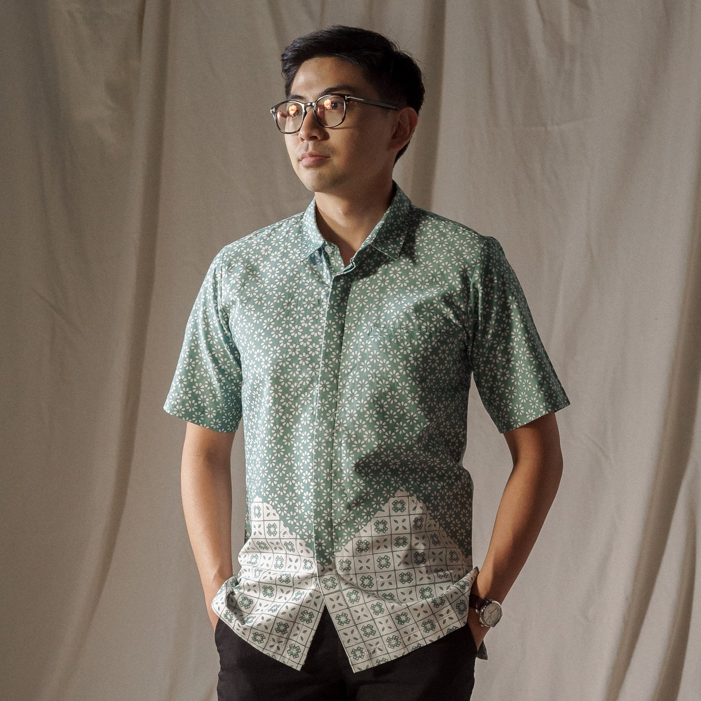 Fusijo - Mandalas Kemeja Batik Pria Premium Lengan Pendek