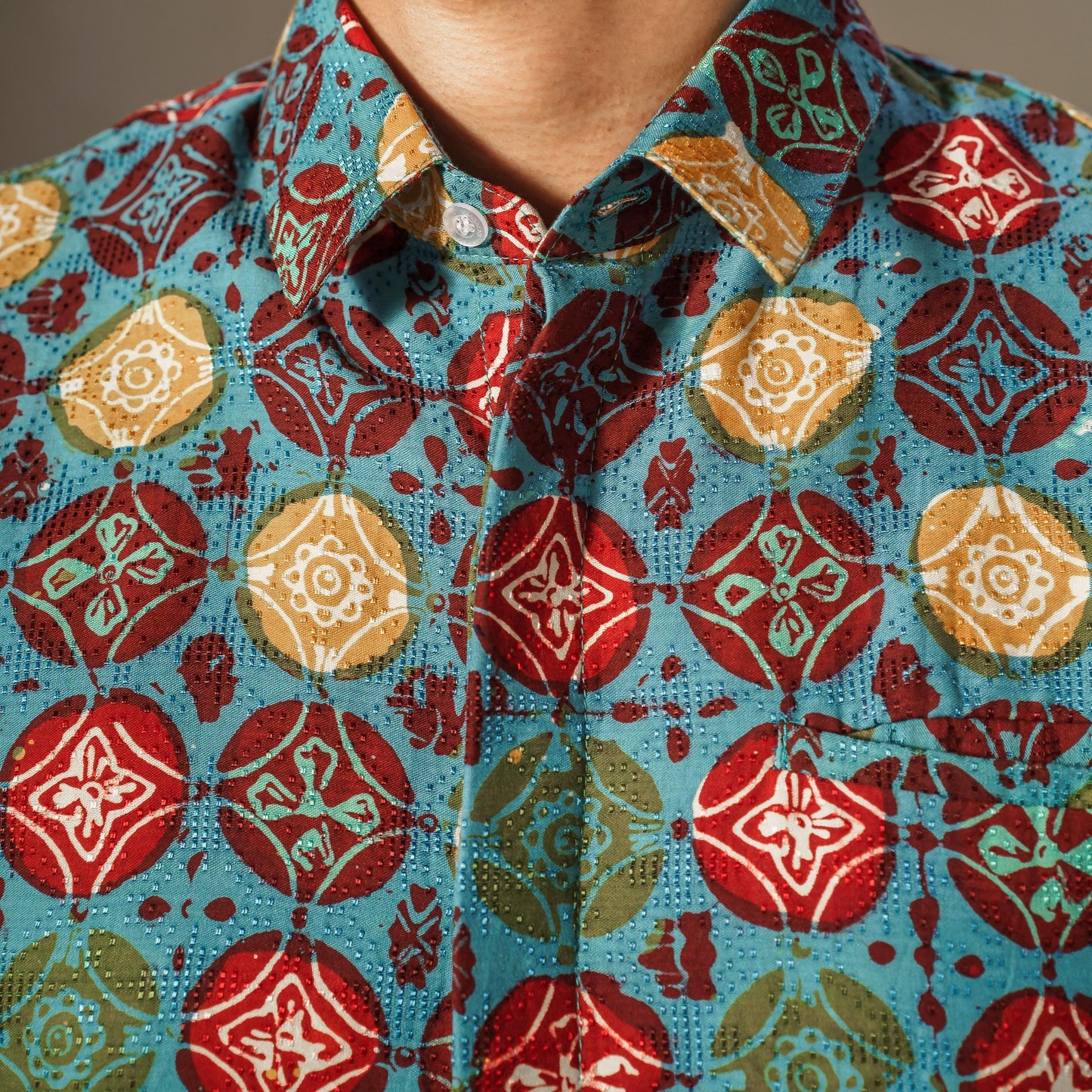 Barata - Mandalas Premium Men's Short Sleeve Batik Shirt