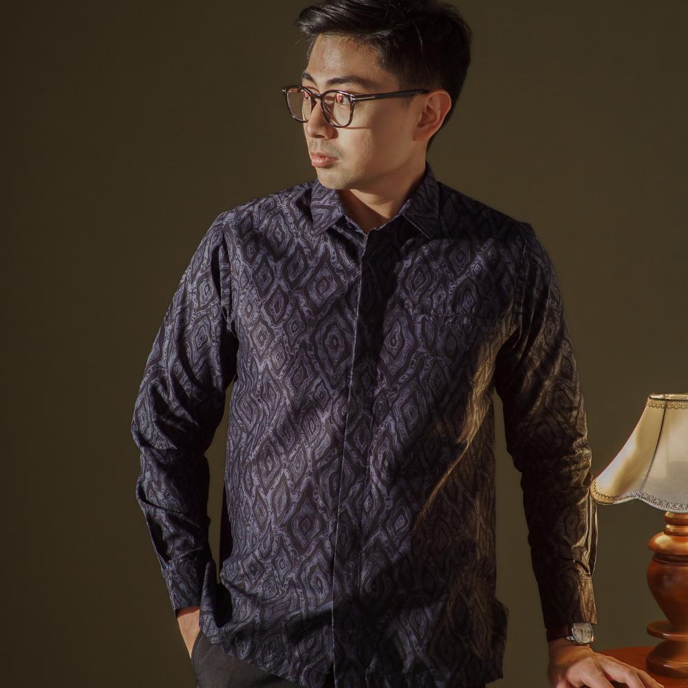 Megaver - Mandalas Premium Men's Long Sleeve Batik Shirt