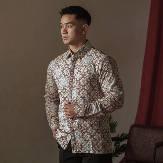 Jazer - Mandalas Premium Men's Long Sleeve Batik Shirt