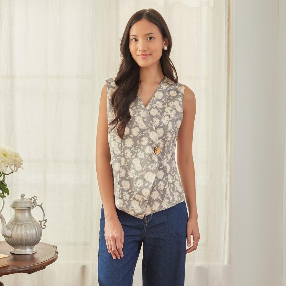 Luna - Mandalas Baju Kerja Atasan Vest Batik Blouse Wanita Modern