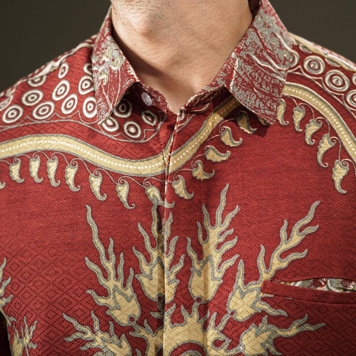 Nagata - Mandalas Premium Men's Long Sleeve Batik Shirt