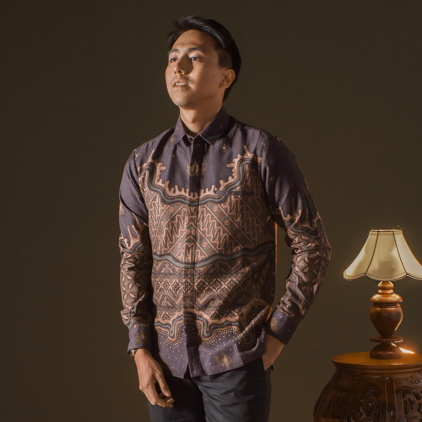 Sindoro - Mandalas Premium Men's Long Sleeve Batik Shirt