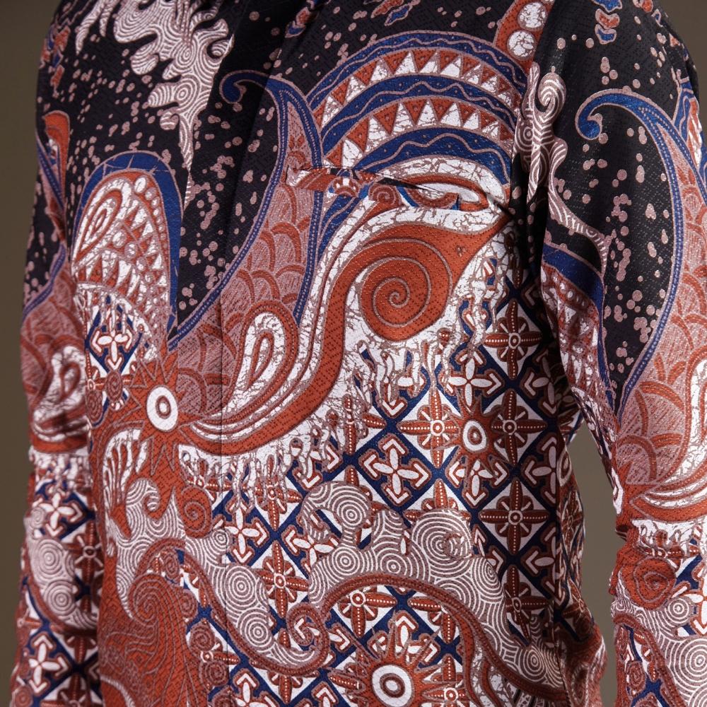 Yumaju - Mandalas Premium Men's Long Sleeve Batik Shirt