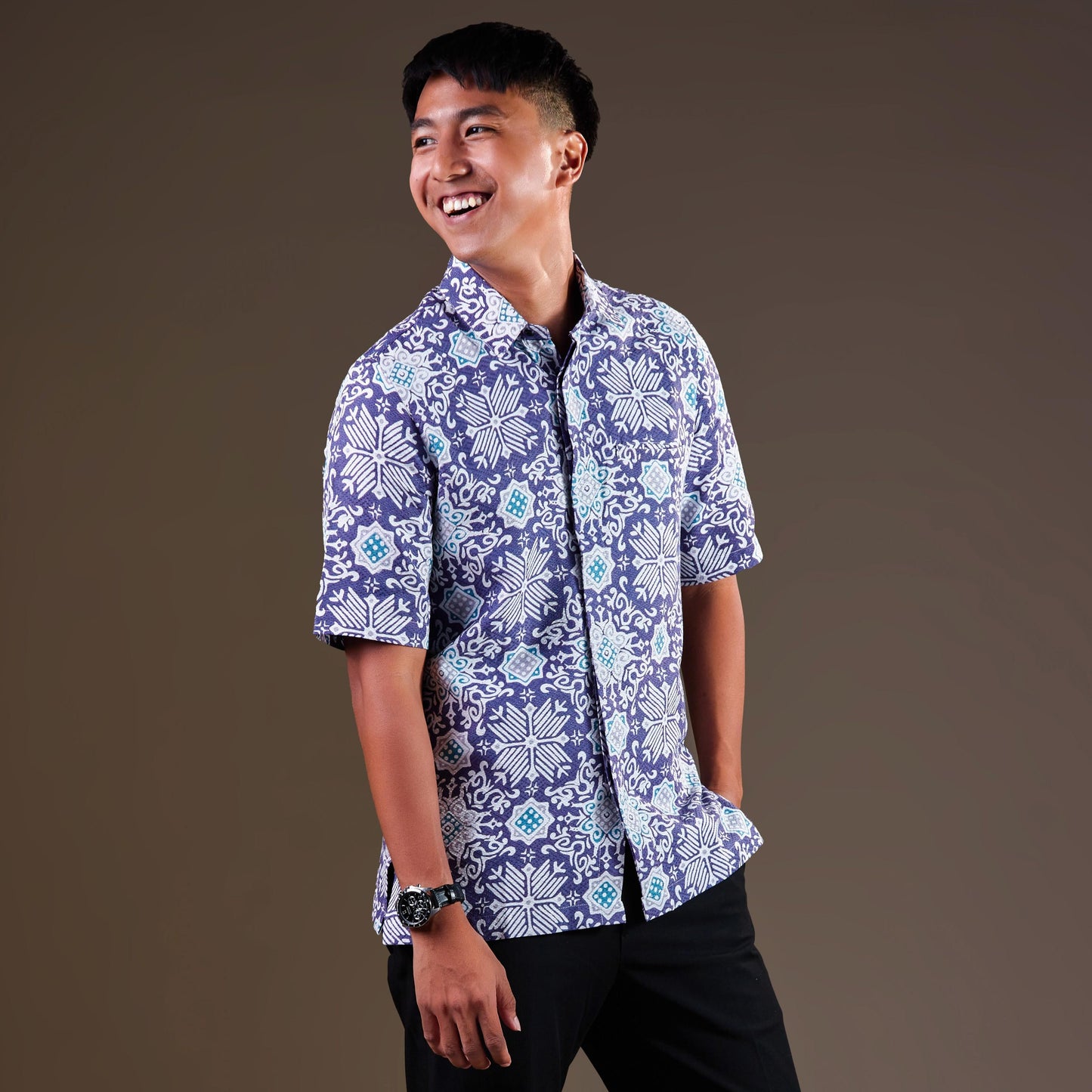 Edur - Mandalas Premium Men's Short Sleeve Batik Shirt