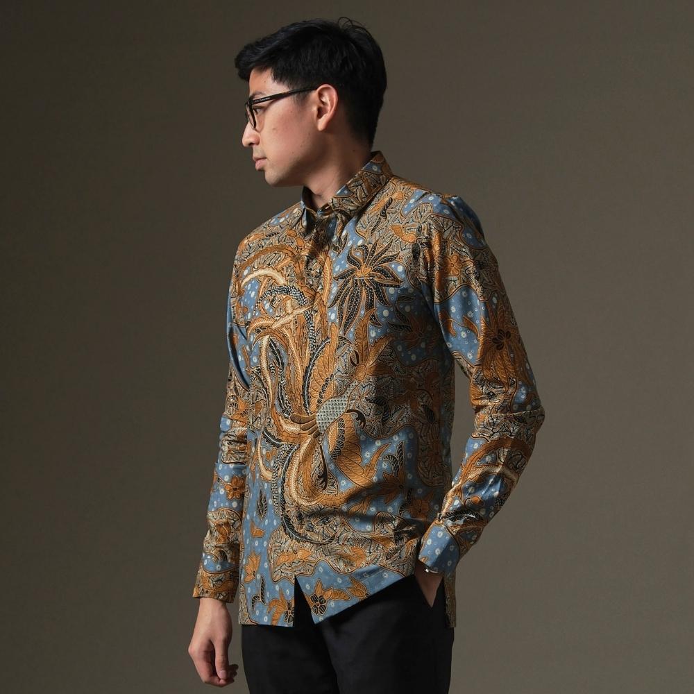 Guravin - Mandalas Premium Men's Long Sleeve Batik Shirt