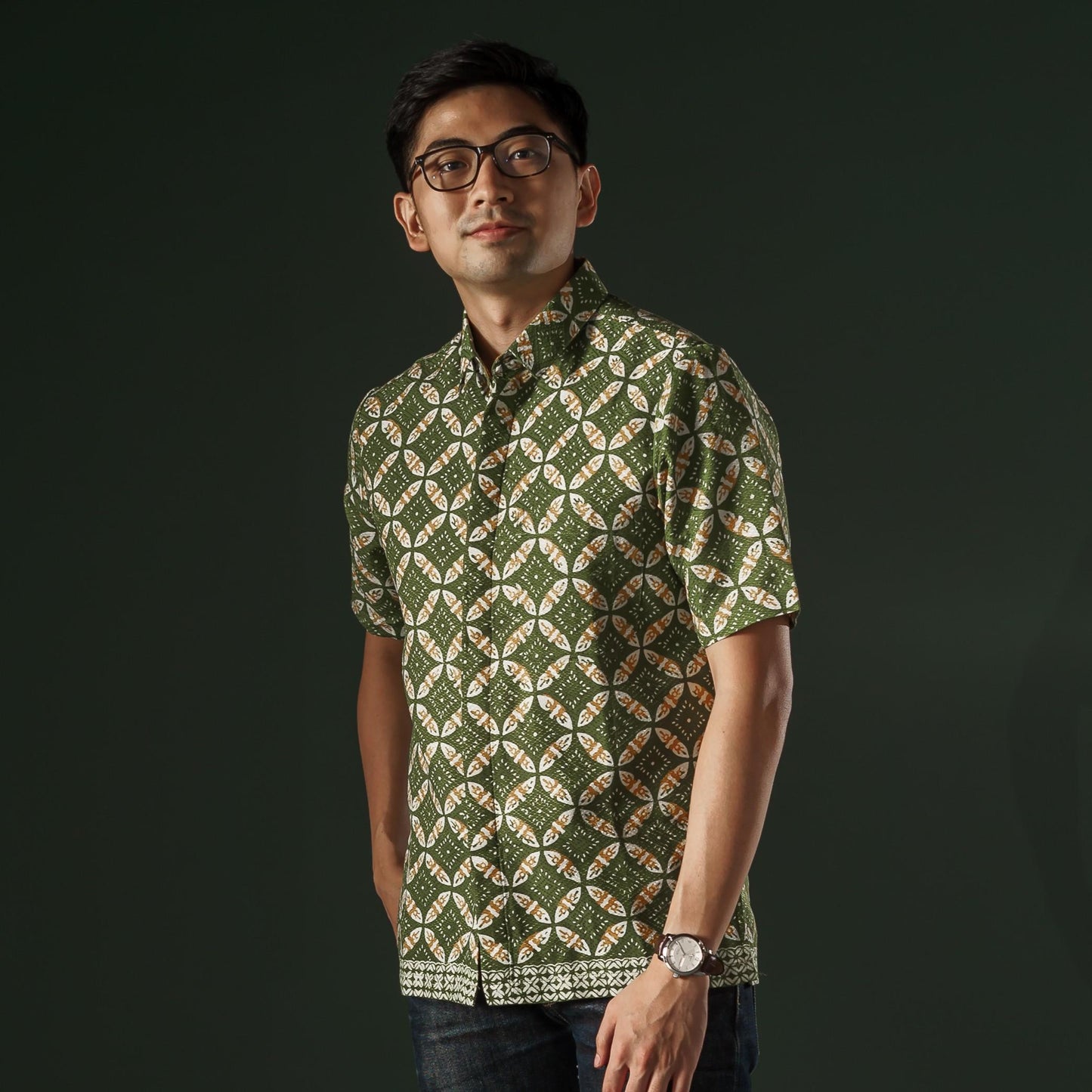 Karsa - Mandalas Premium Men's Short Sleeve Batik Shirt