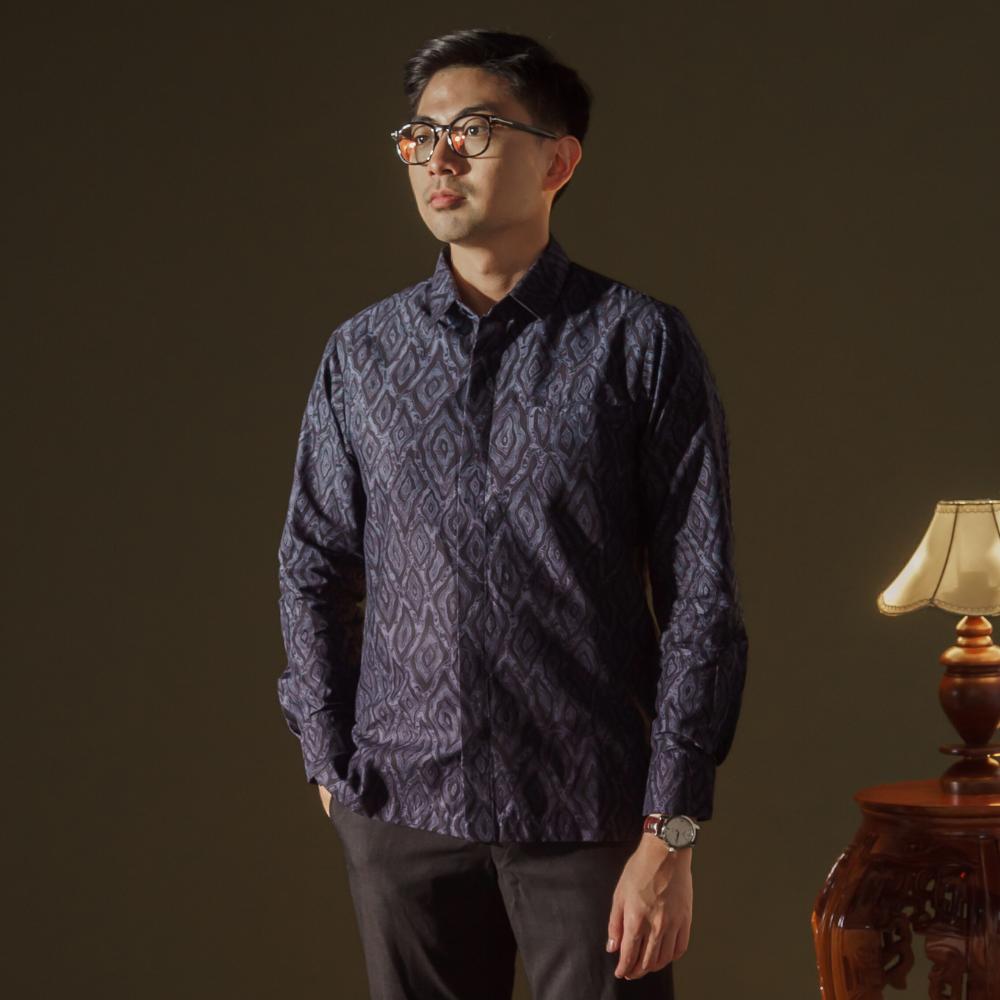 Megaver - Mandalas Premium Men's Long Sleeve Batik Shirt