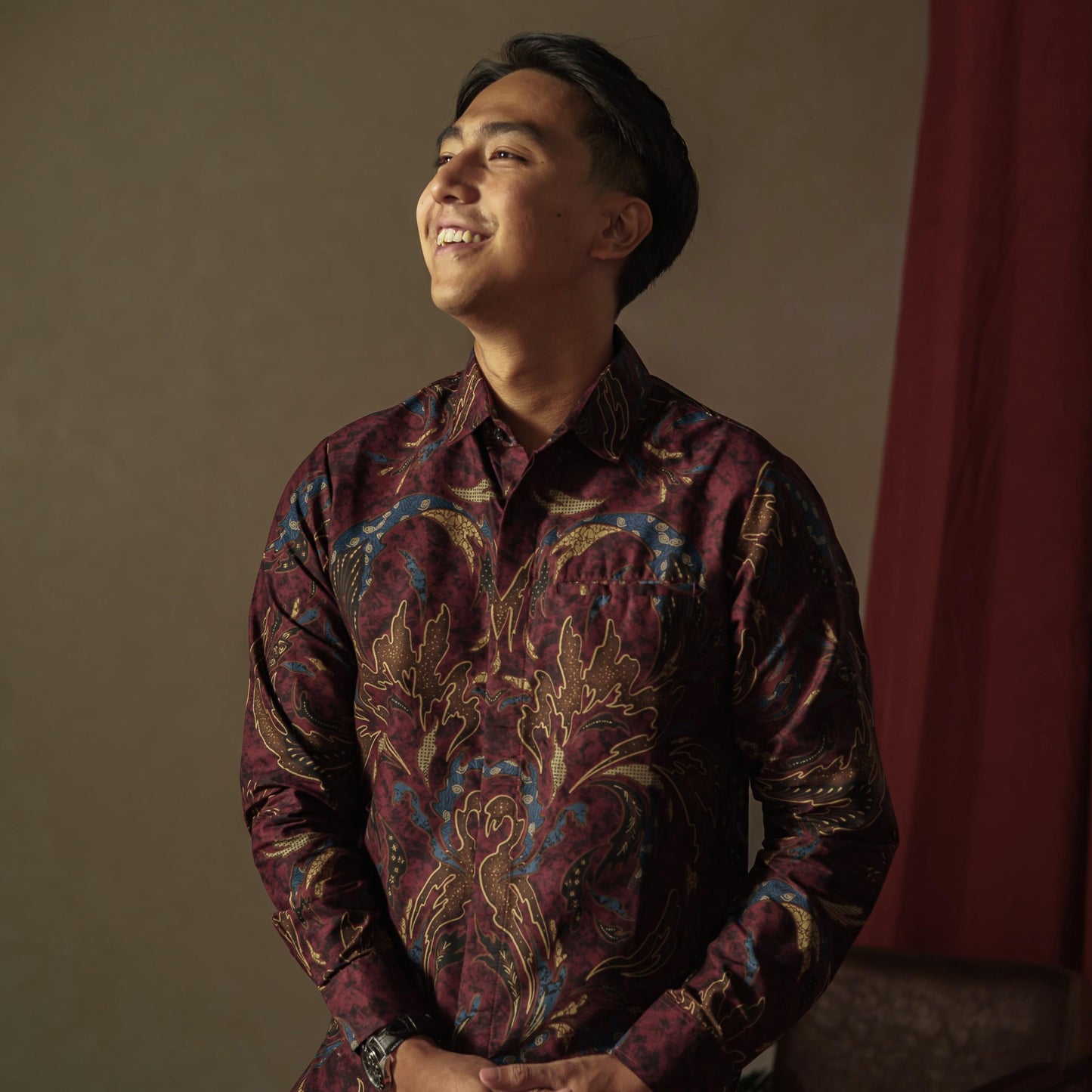 Masuri - Mandalas Premium Men's Long Sleeve Batik Shirt