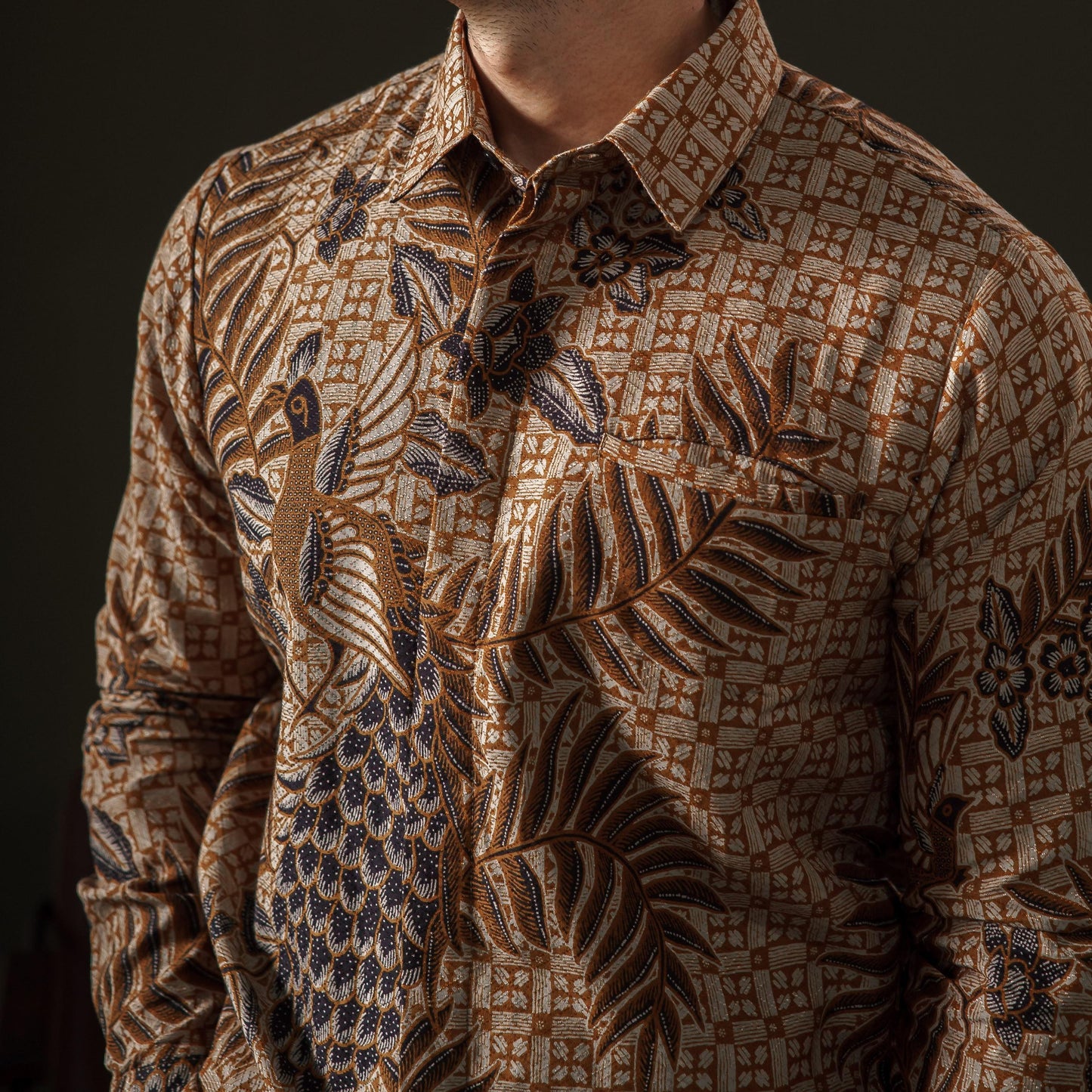 Aveclar - Mandalas Premium Men's Long Sleeve Batik Shirt