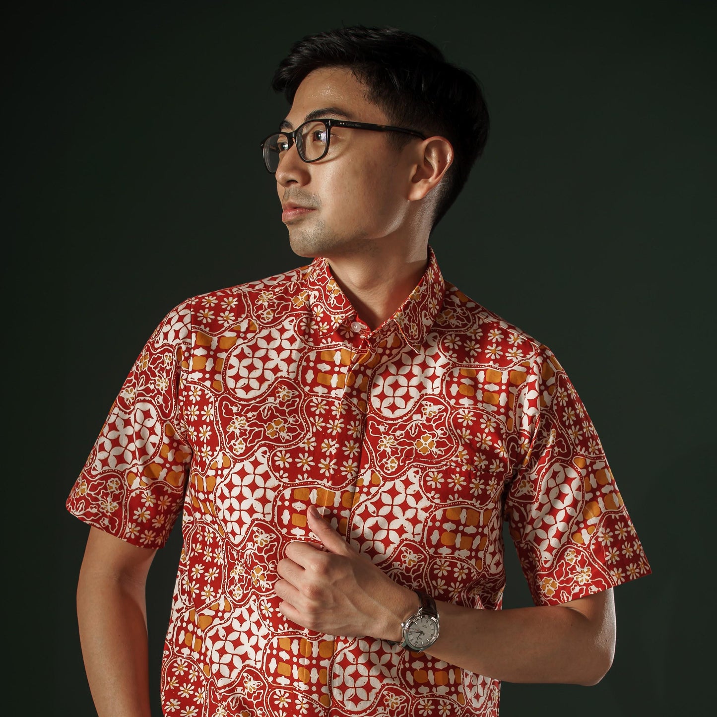 Kantana - Mandalas Premium Men's Short Sleeve Batik Shirt