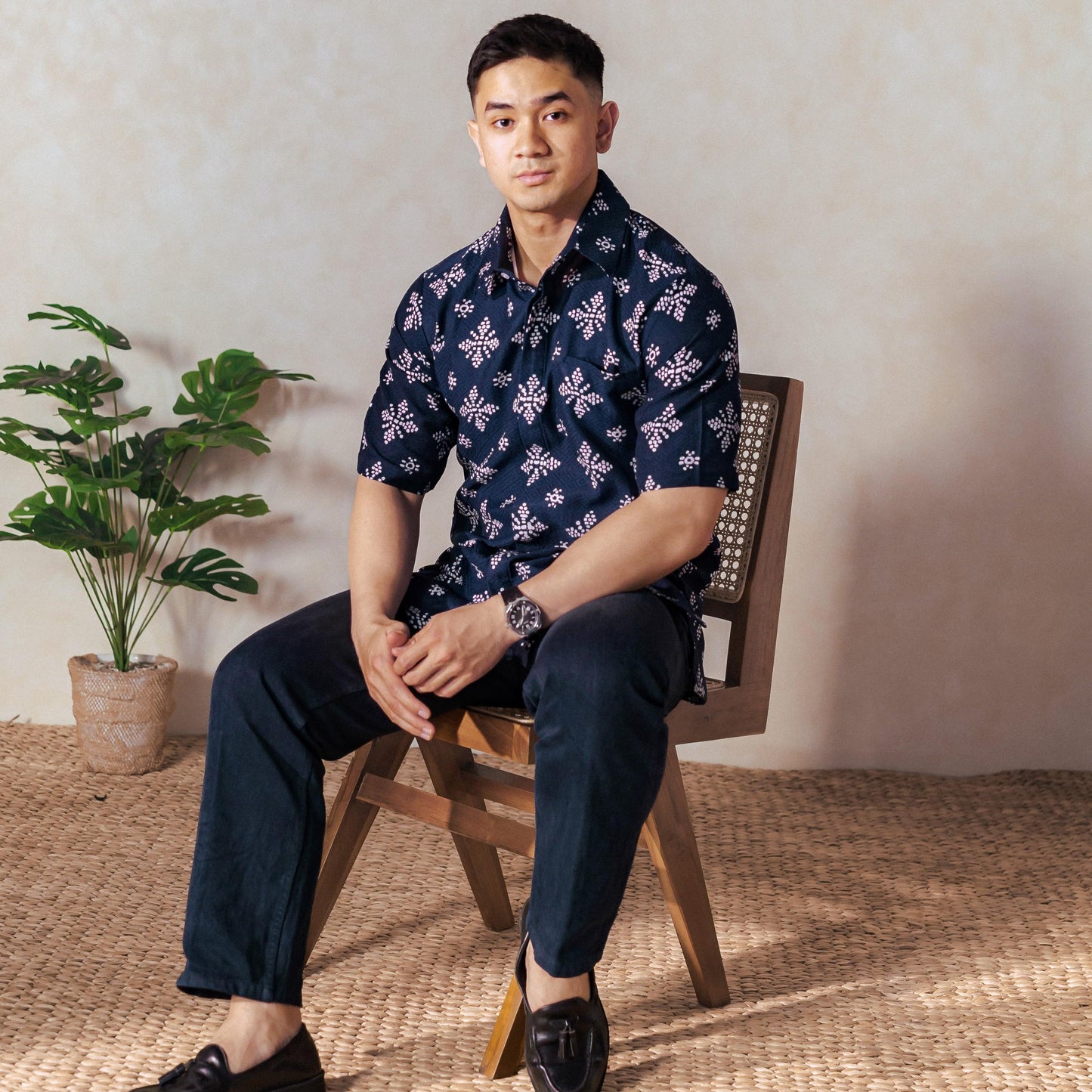 Polar - Mandalas Premium Men's Short Sleeve Batik Shirt