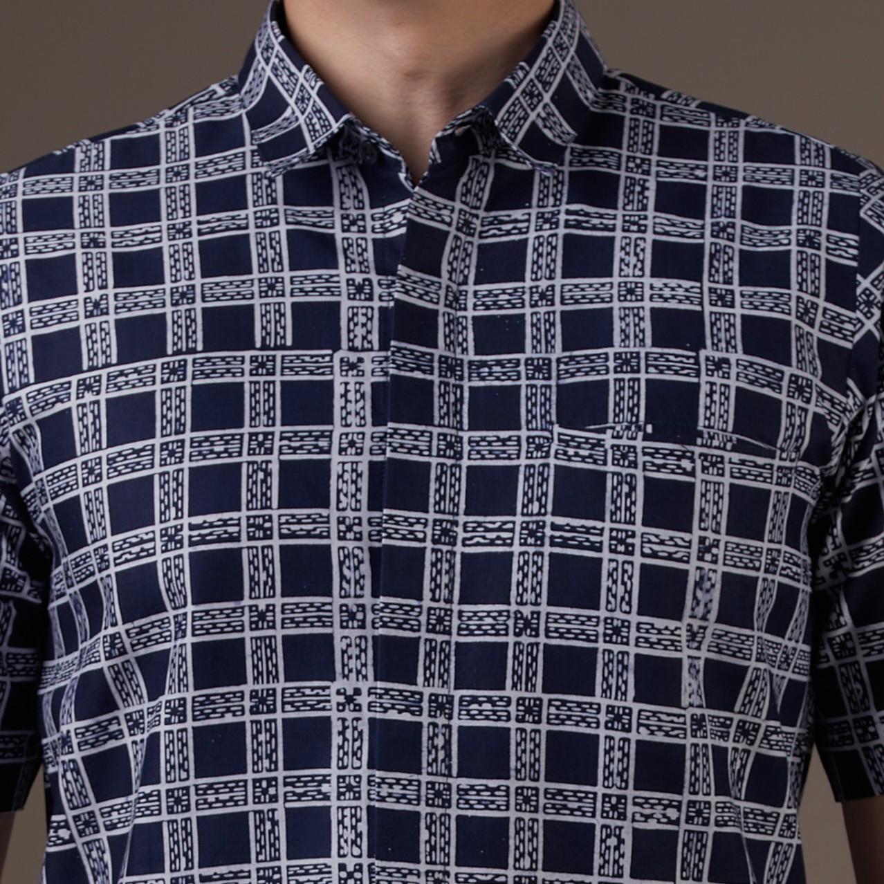 Rajutan - Mandalas Kemeja Batik Pria Premium Lengan Pendek