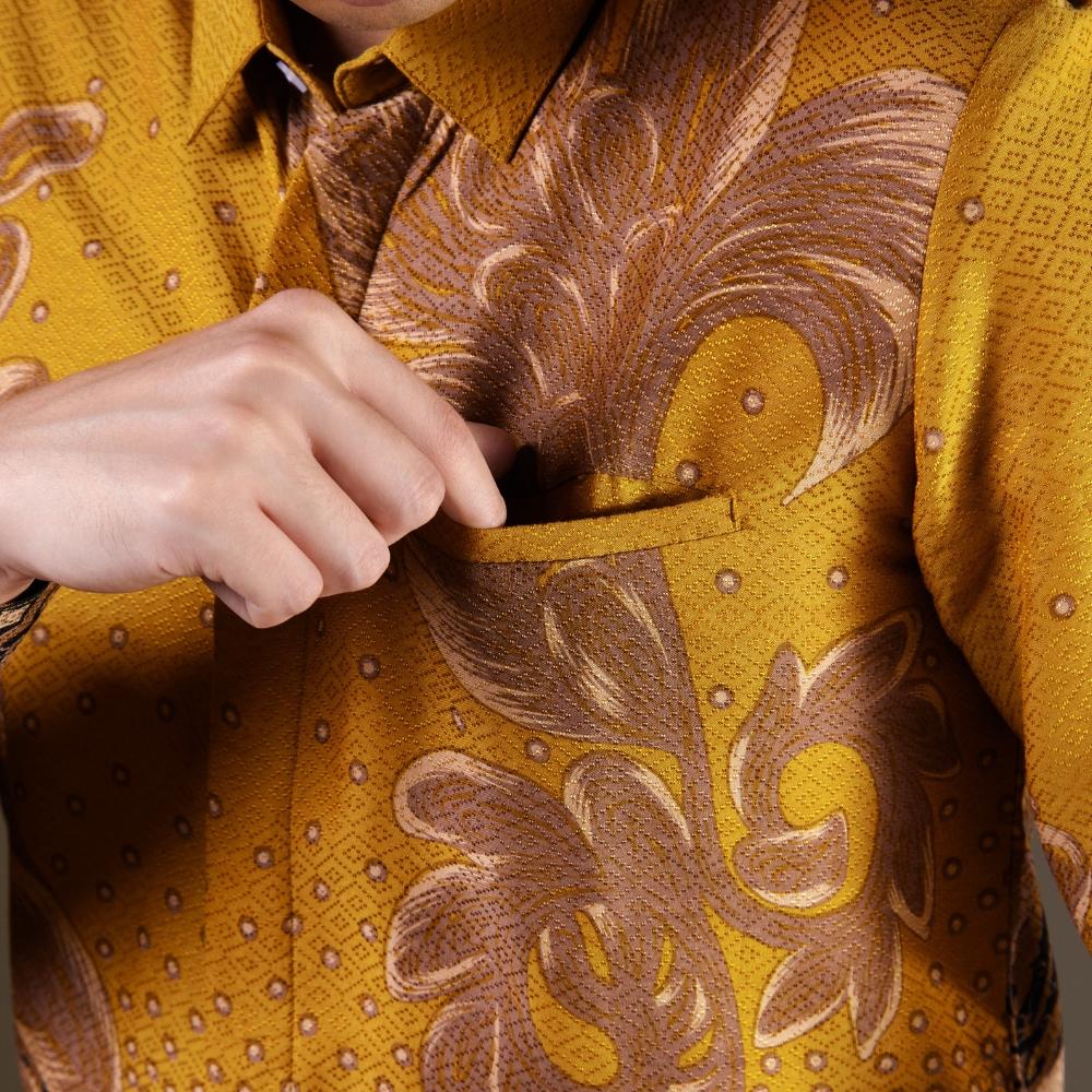 Ravaning - Mandalas Premium Men's Long Sleeve Batik Shirt
