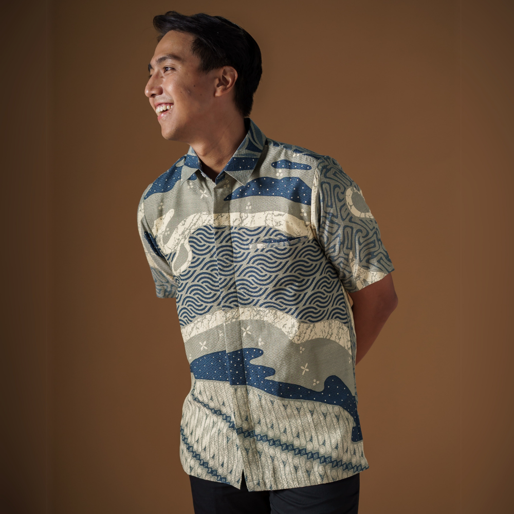 Cidane - Mandalas Premium Men's Short Sleeve Batik Shirt