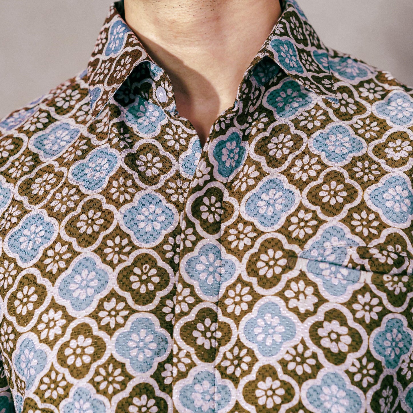 Ramiru - Mandalas Premium Men's Short Sleeve Batik Shirt