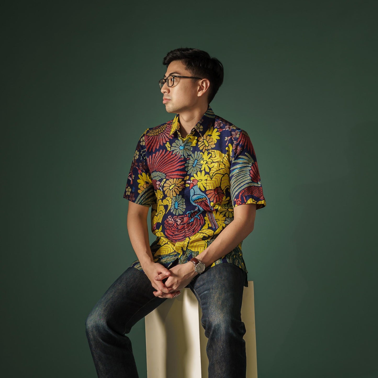 Rangbu - Mandalas Premium Men's Short Sleeve Batik Shirt