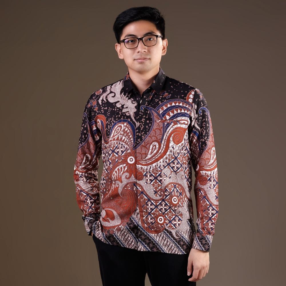Yumaju - Mandalas Premium Men's Long Sleeve Batik Shirt